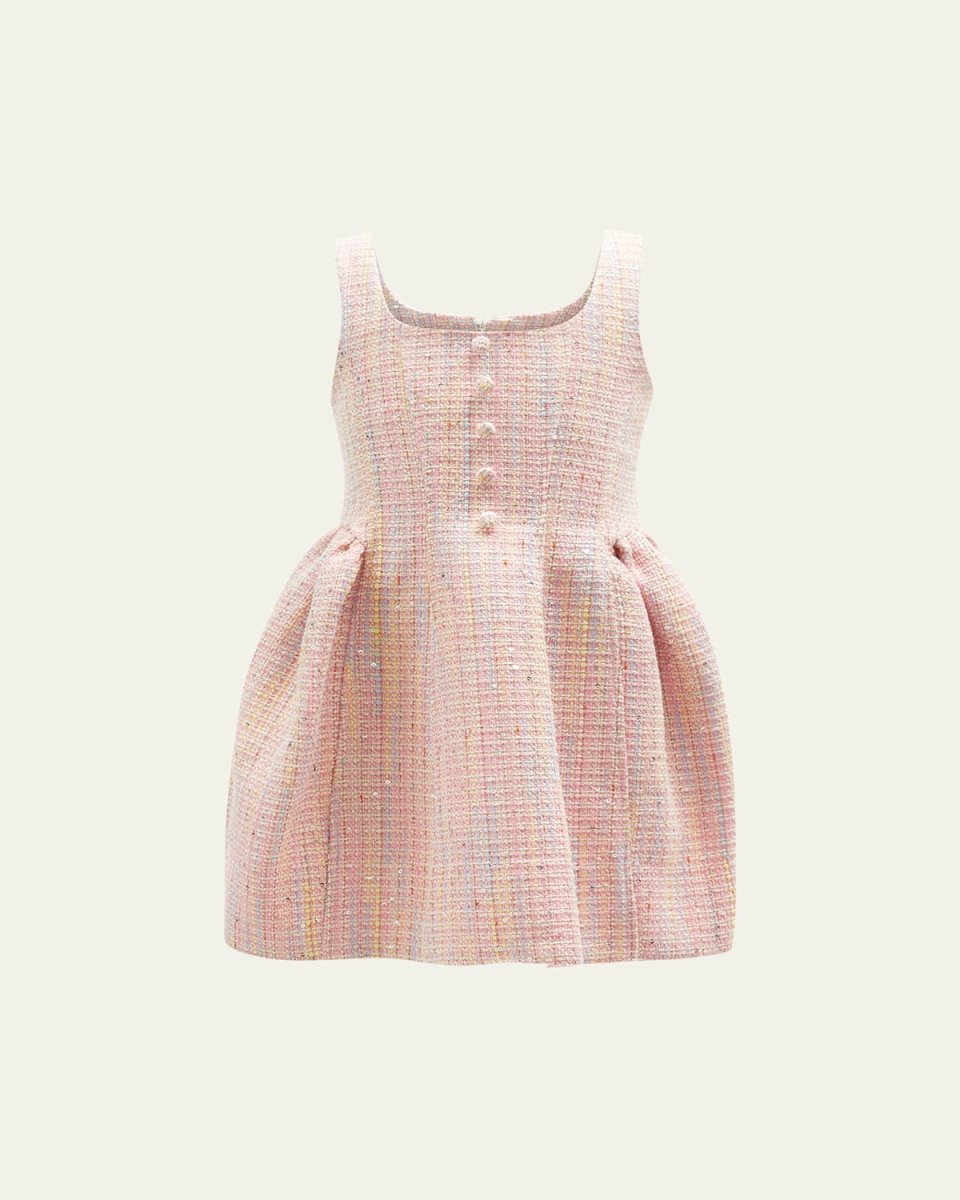 Girl's Jade Mini Boucle Dress, Size 7-12